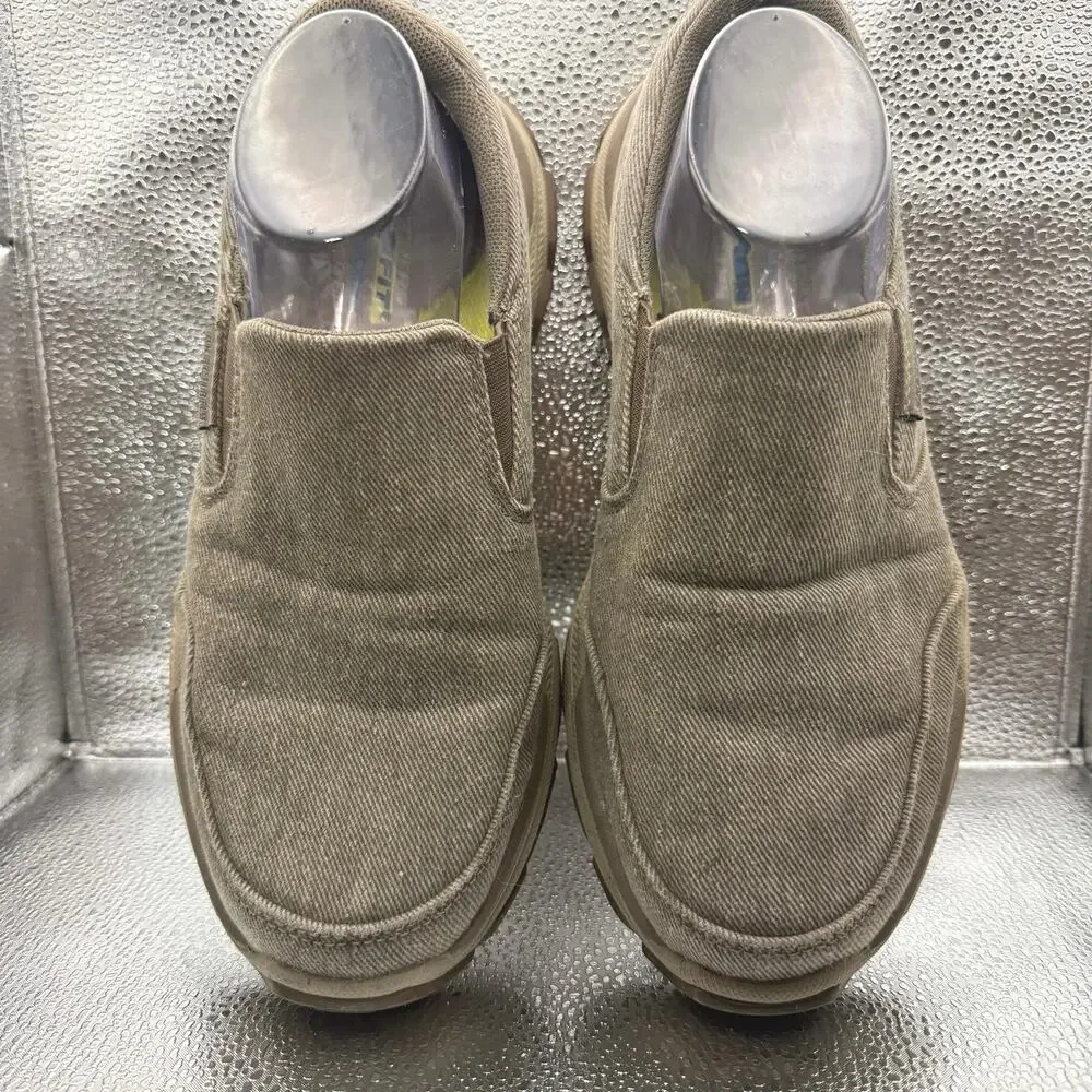 Skechers Respected Fallston Men 8.5 Taupe Slip On Relaxed Fit Goodyear 204387